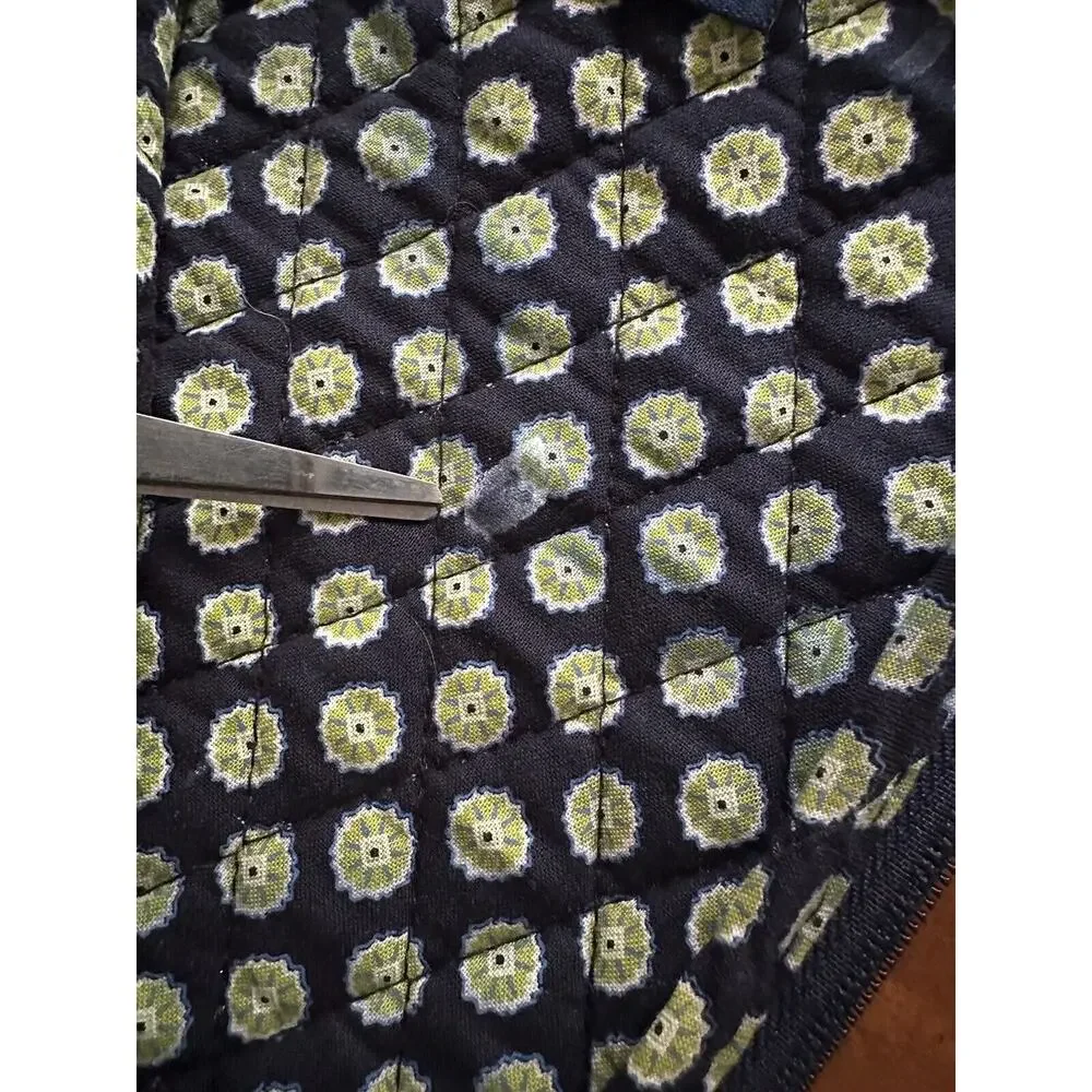 Vera BRADLEY Small Zipper Travel Pouch Green & Blue Parsley - 5.5”x12.5”